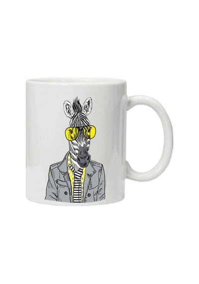 Kupa Bardak Zebra Potikare Zebra Ceket ve Güneş Gözlüğü