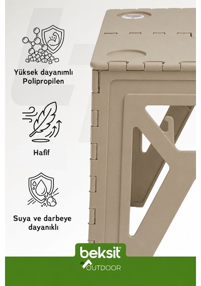 Outdoor Herkül D Katlanır Masa Bej Bej
