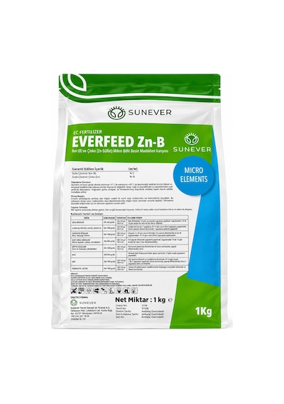 Sunever Çinko Bor Gübresi 1 Kg Zn-b Mikro Element Bitki Gübresi 1 Adet