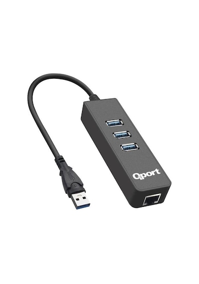 Qport Q-u3g Usb3.0 Gigabit Ethernet+3 Usb3.0 Hub-188076