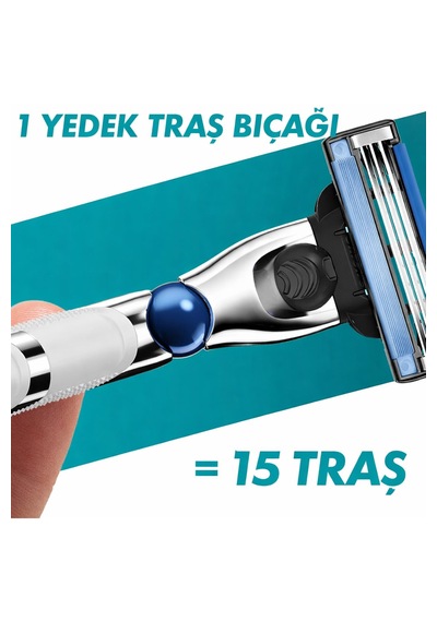 Gillette Mach3 Turbo 3d Tıraş Makinesi, 1 Sap + 1 Yedek Bıçak, 3 Bıçaklı