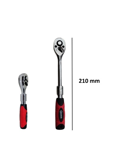Arm 1/4 Uzatmalı Lokma Cırcır Kolu 150 Mm - 210 Mm