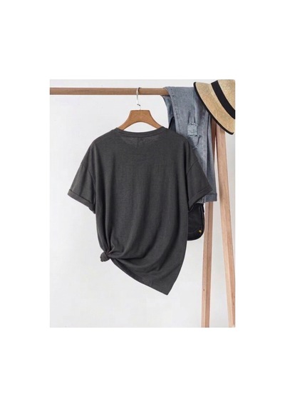 Just Breathe Serisi Baskılı Kompackt T-shirt Gri