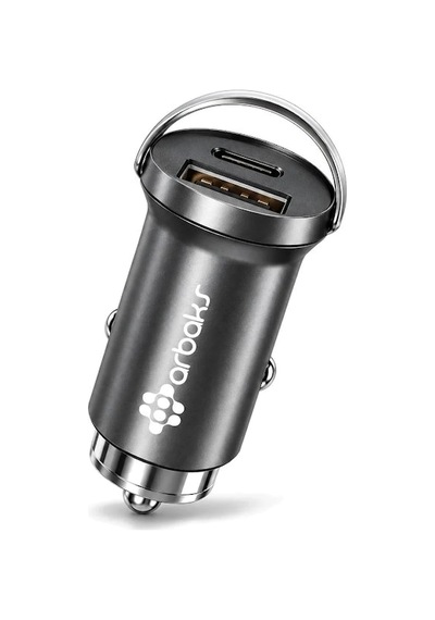 Dilaratrendhouse 20w Pd + Usb Mini Metal Araç Şarj Aleti Gri Arb-ca01 Dlra Standart