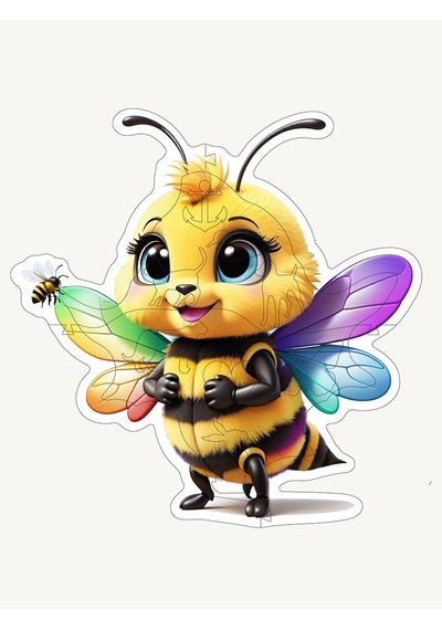 Ncpuzzles Bumble Bee, 14 Parça Ahşap Yapboz Bul Tak Puzzle