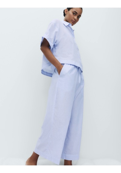 Marks & Spencer Pamuklu Pijama Altı T37001845P Mavi