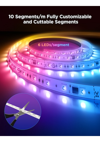 Govee Rgbwwıc Matter Destekli Kesilebilir Led Şerit 2 Pro 5 Metre