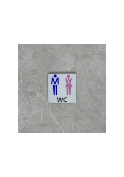 Man-woman Wc Yön Levhası Pembe Mavi