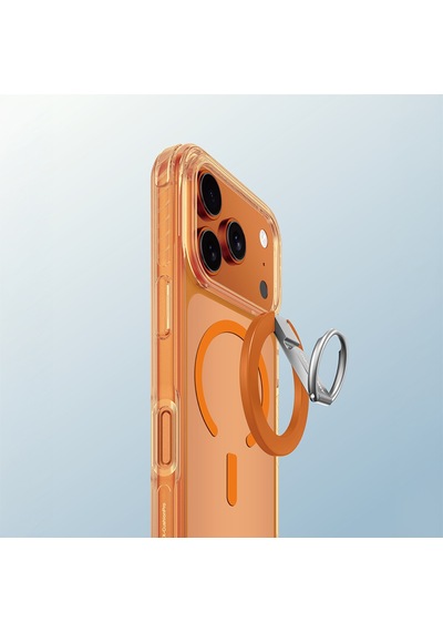 Apple Uyumlu iPhone 17 Pro Max Kılıf M-safe Yüzük Standlı Amazingthing Titan Pro Serisi Kapak Turuncu Turuncu