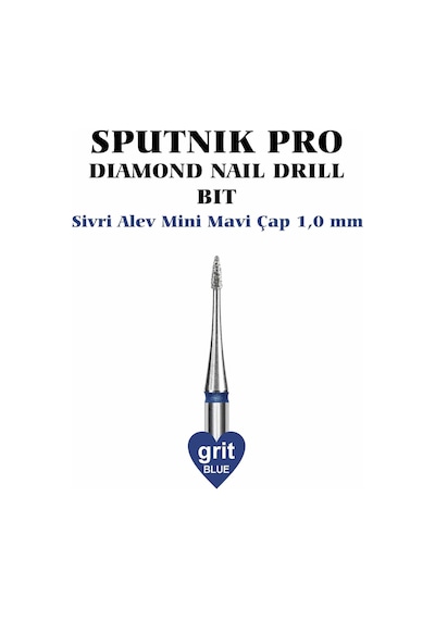 Elmas Sivri Alev Mini Freze Mavi Çap 1,0mm