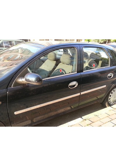 Opel Corsa C Krom Cam Çıtası 4 Prç P.çelik 2000-2007 Arası