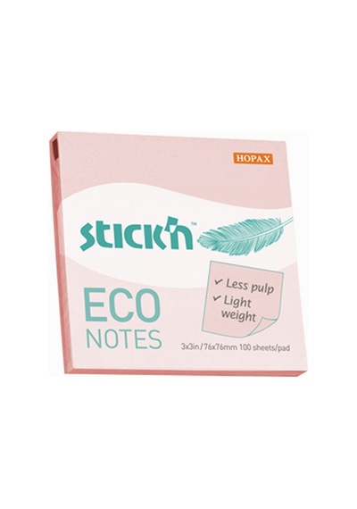 Stıckn Eco 76X76 Yapışkanlı Not Kağıdı Pastel Pembe