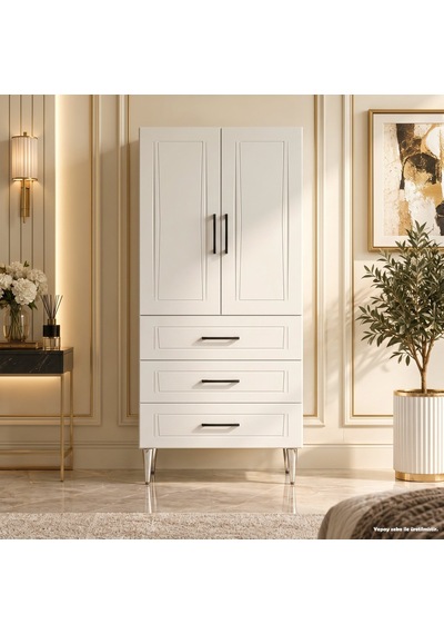 Amboise Çok Amaçlı Dolap 60 Cm 2 Kapak 3 Çekmece Soft Beyaz - Çok Amaçlı Banyo Dolabı Amboise Çok Amaçlı Dolap 60 Cm 2 Kapak 3 Çekmece Soft Beyaz - Çok Amaçlı Banyo Dolabı