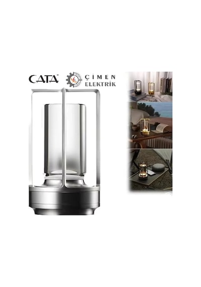 Cata Ct 8439 Vegas Sarjlı Masa Lambası Krom 3 Fonksiyonlu 1800k-2800k-6400k