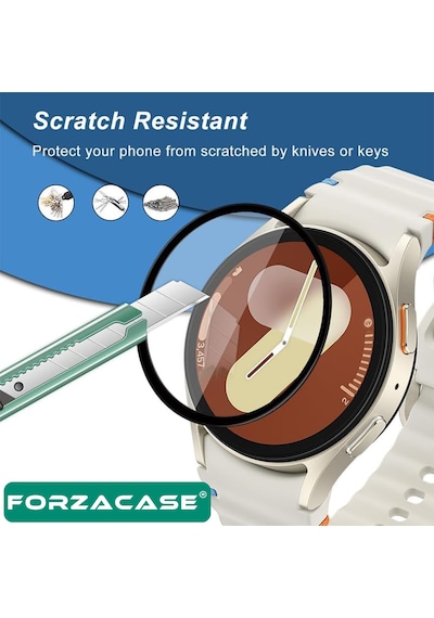 Forzacase Samsung Galaxy Watch 7 40mm Uyumlu Çerçeveli Tam Kaplayan 3d Pet Ekran Koruyucu Film - Fc016 Şeffaf