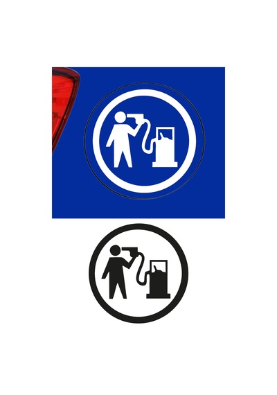 Yakıt Deposu Depo Kapağı Sticker, Oto Sticker 15x15 Cm