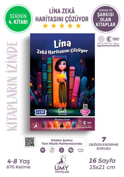 Umy Yayınları Lina Zekâ Haritasını Çözüyor - Çocuklar İçin Dijital Detoks Ve Problem Çözme Becerisi Geliştiren Kitap