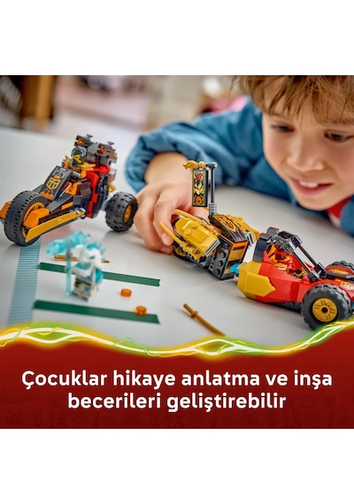LEGO® NINJAGO® Kai ve Cole’un Birleşen Araçları 71864 - 7 Yaş ve Üzeri için 3 Minifigür İçeren Oyuncak Yapım Seti (394 Parça)