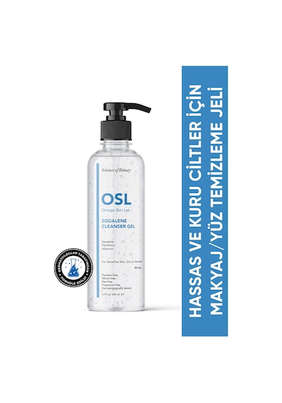 OSL Omega Skin Lab Squalene Cleanser Hassas Ve Kuru Ciltler İçin Makyaj Ve Yüz Temizleme Jeli 200 ML