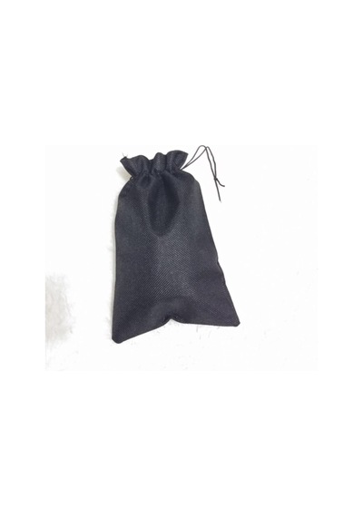 2 Adet Siyah Hasır Kese Çanta Torba Hediyelik Kese Keten 26x17,5 Cm