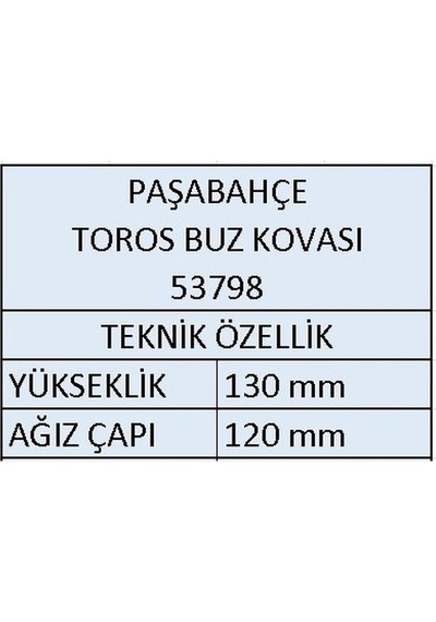 Paşabahçe 53798 Toros Cam Buz Kovası + Buz Maşası Çok Renkli