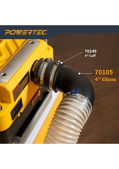 Powertec 70105 Açılı Toz Hortumu Bağlantısı, 10,2 Cm, 90 Derece A 1