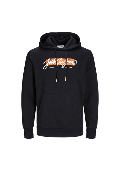 Jack & Jones Jjtıley Sweat Hood Ln Siyah Erkek Sweatshirt Siyah