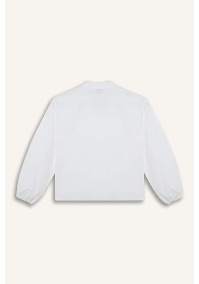 Defacto Regular Fıt Poplin Uzun Kollu Bluz Kız Çocuk G7550a826spwt34 Beyaz-wt34
