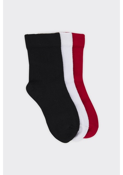 Panço Unisex Çocuk Çizgili Soket Çorap Set Renkli