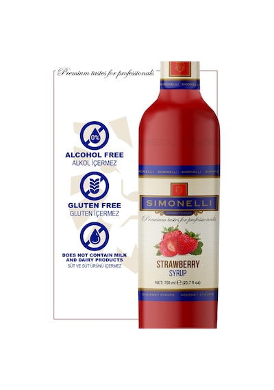 Simonelli Çi̇lek Kahve Şurubu 700 ML + Pompa
