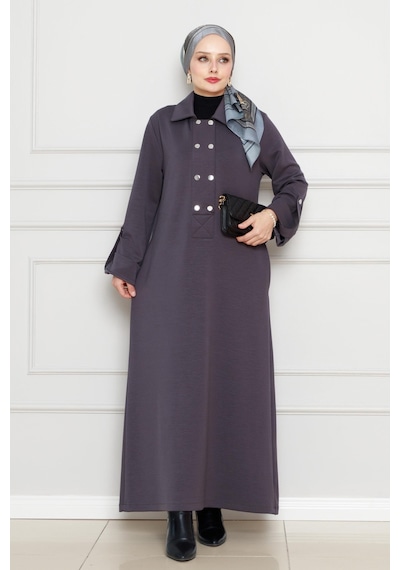 Sevitli Cırt Cırtlı Oysho Elbise-gri-4486 Gri