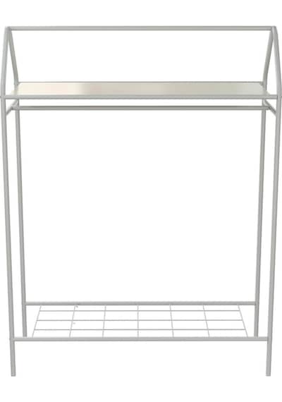 Home Hanger Beyaz Konfeksiyon Askısı Raflı Butik Askı Konsept Askılık Beyaz