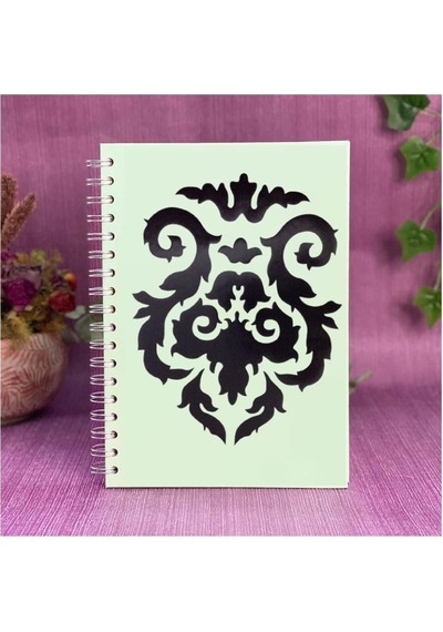 Defter Sticker,laptop Sticker Siyah Çiçekli Pvc 48x33x0,5cm