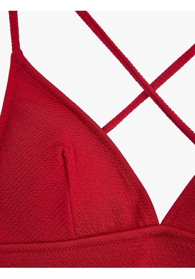 Koton Çapraz Askılı Dokulu Bralet Bikini Üstü Bordo 6sak10011mm