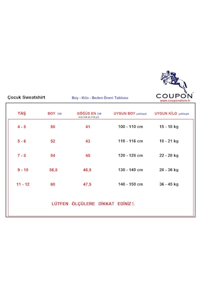 Coupon Çocuk Sweatshirt / Logo Baskılı Kahve