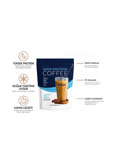 Shazel Yüksek Proteinli Soğuk Kahve Orijinal Aromalı Doypack 200 Gr 3 Adet 200 G