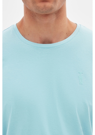 Twn Slim Fit Aqua Düz Kabartma Baskılı T-shirt 4ec148551753m Aqua