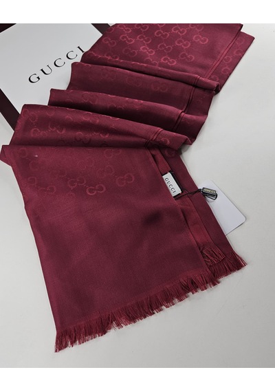 Miorel Scarfs İnce Kumaş G Desen Pamuklu Şal Yün İpek Şal 4 Mevsim Çift Taraflı Bordo