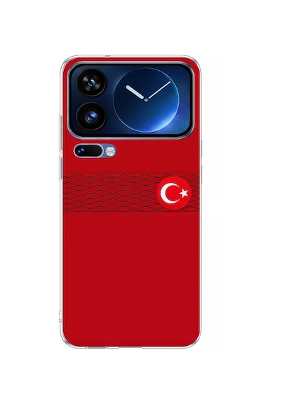 Xiaomi 17 Pro Max Uyumlu Türk Milli Takım Izgara Desenli Forma Baskılı Silikon Kılıf Renkli