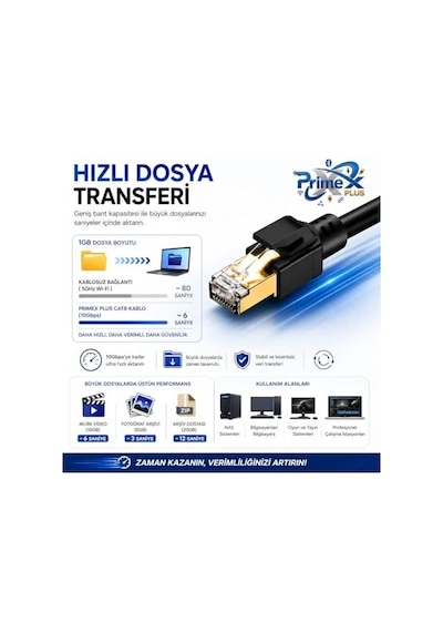 Px-5212 2 Metre Cat8 Ethernet Kablosu, 10gbps Yüksek Hızlı Rj45 Ağ Kablosu, S/ftp 600mhz Gaming Modem Router Switch Patch İnternet Kablosu