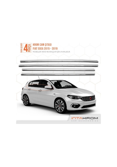 intakrom Fiat Egea Krom Cam Çıtası 4 Parça 2015 ve Üzeri - Hb