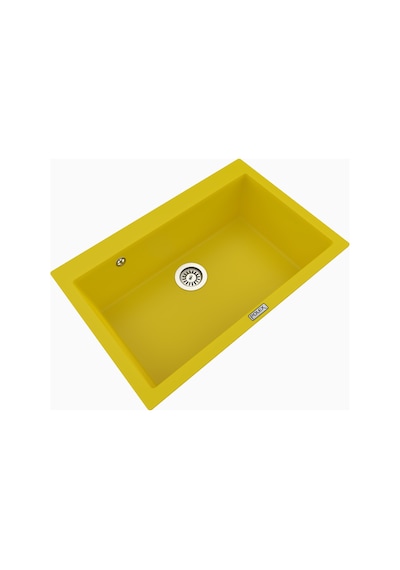 Polex Cristalüx Granit Evye P-X76 Sarı Tezgah Altı Ve Tezgah Üstü Mutfak Evyesi 75x50 CM