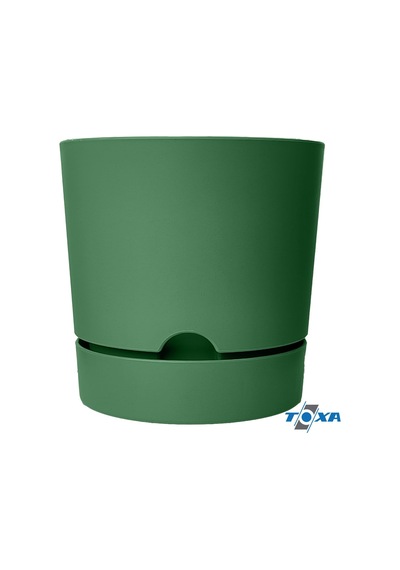Begonya Saksı Tabaklı Drenajlı Mat Plastik Çiçek Saksısı 4 Adet, 3,3 Litre, 18cm, Yeşil Diğer