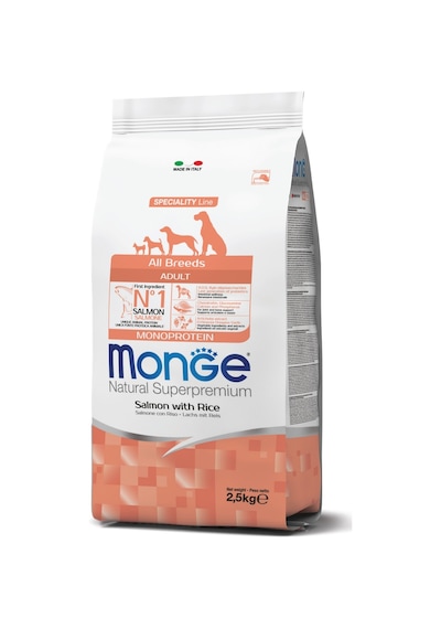 Monge Adult Tek Proteinli Somonlu Pirinçli Yetişkin Köpek Maması 2,5 Kg