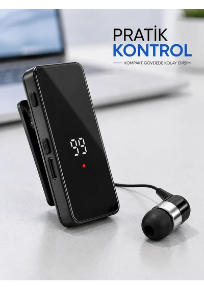Klipsli Bluetooth Kulaklık Kısa Kablolu Tek Kulaklık Taşınabilir Günlük Kullanım Diğer
