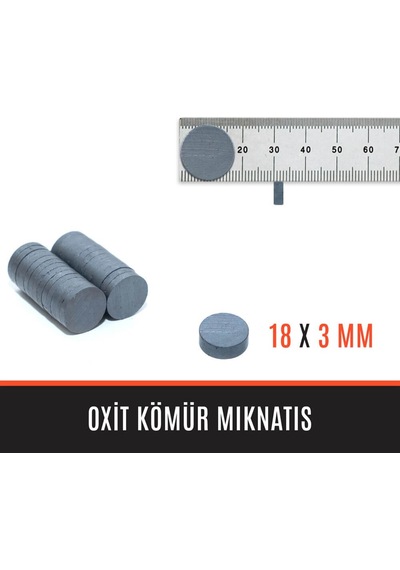 500 Adet 18mm X 3mm Yuvarlak Duvar Süsü , Kömür Mıknatıs Süsleme
