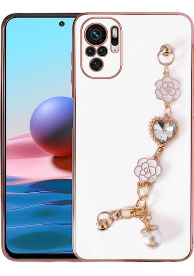 Xiaomi Poco M5s Kılıf El Tutamaçlı Kamera Korumalı Zore Taka Silikon Kapak Beyaz