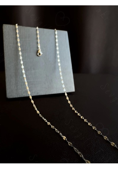 60cm Silver Lip Dudak Zincirli Çelik Bel Takısı Glorius Serisi Silver