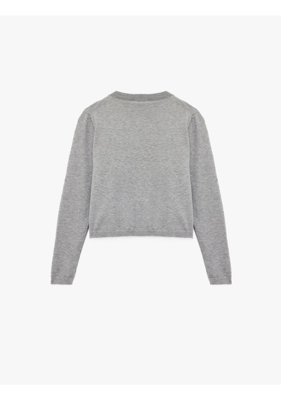 Koton Regular Fit Uzun Kollu Bisiklet Yaka Triko Hırka Gri 6wak90045ht Gri
