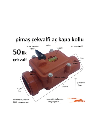 Çekvalf Plastik 50 Lik Logar Çekvalf Pis Su Klapesi Klapa 50 Lik